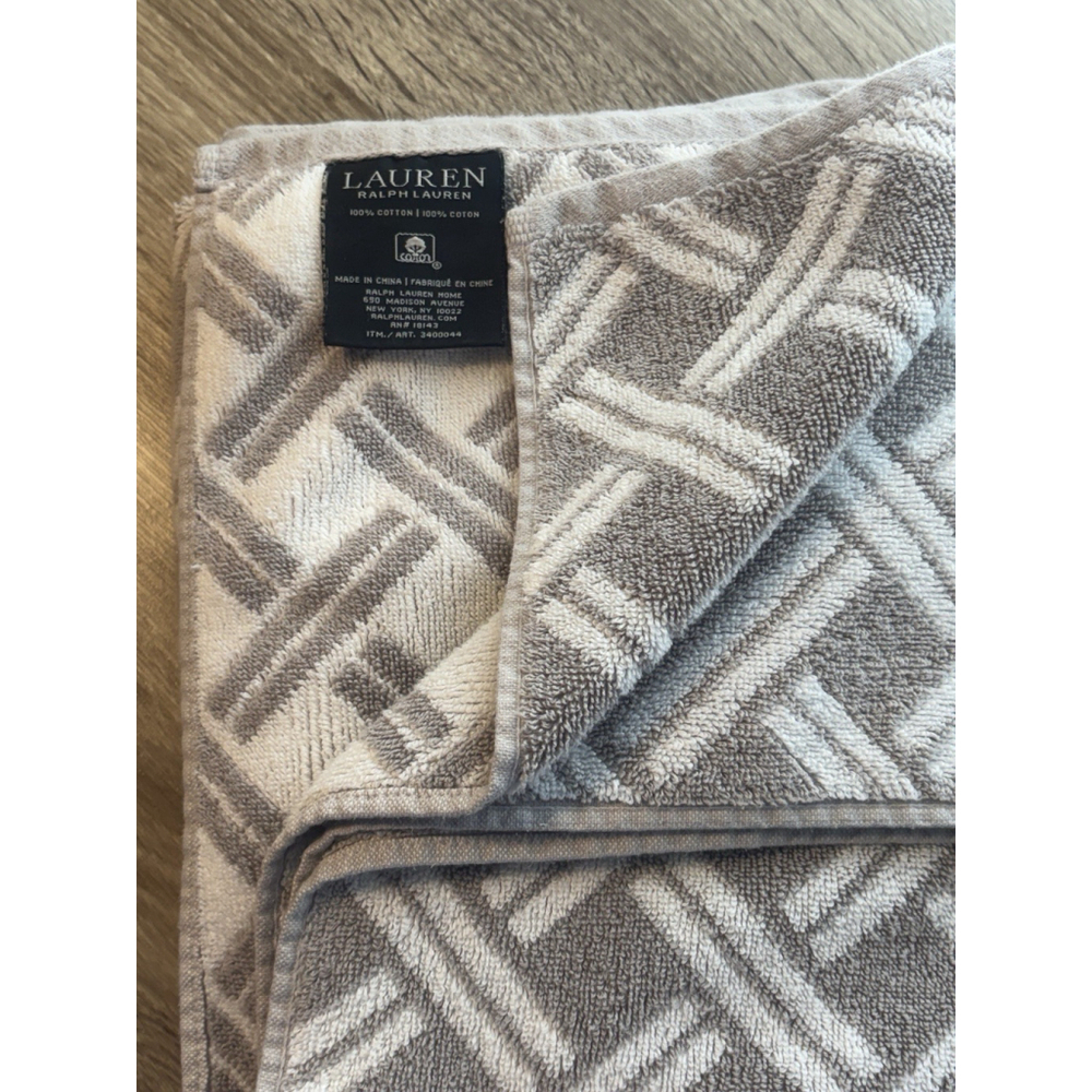 Lauren Ralph Lauren 100% Cotton Bath Towel Geometric Pattern